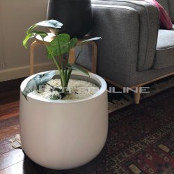 Potsonline - Satin White Finish - Tub Planter